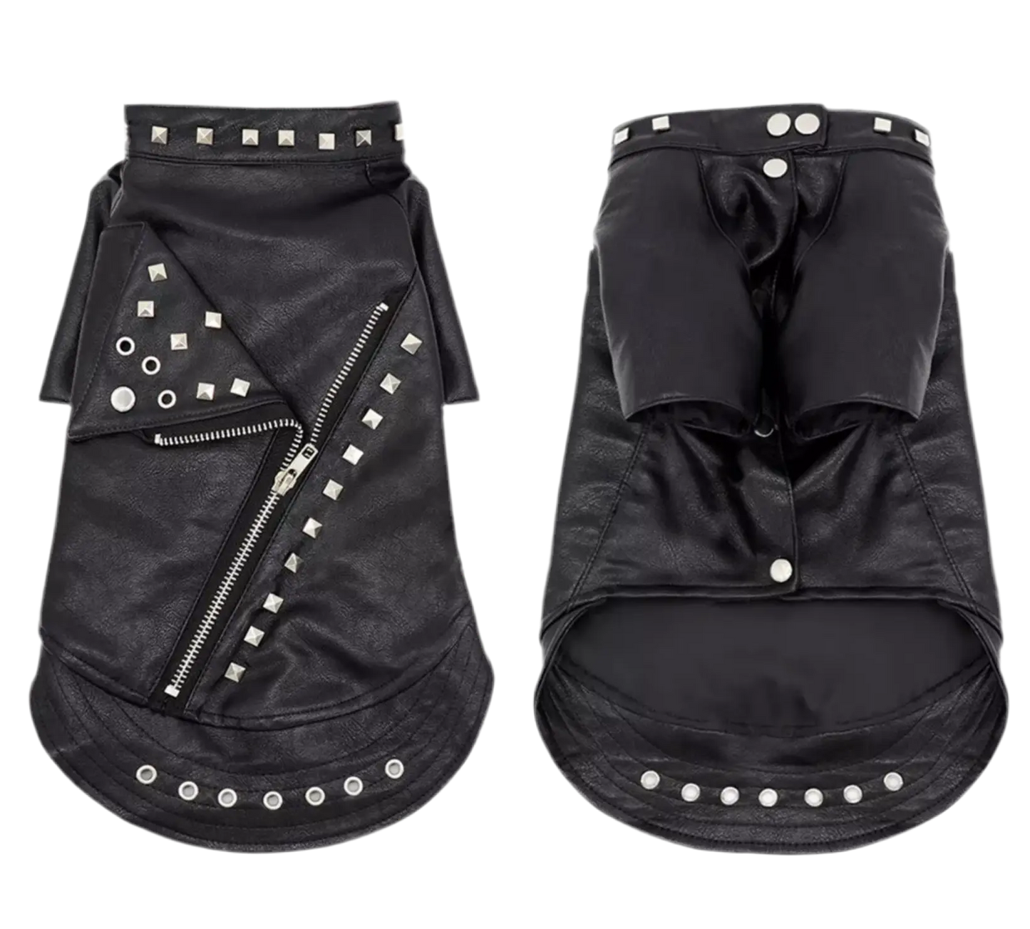gothpunk Black Leather Jacket Waterproof Small Dog Coats for Winter Pet Cat Clothes. Goth punk clothing