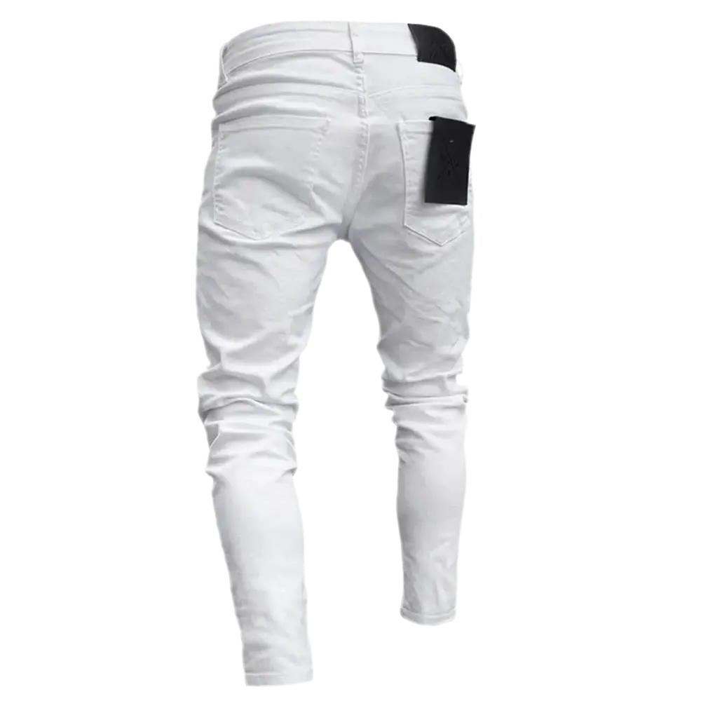 Mens punk Ripped Skinny Jeans Blue Slim Fit. High Quality Denim.goth clothing. Punk clothing.