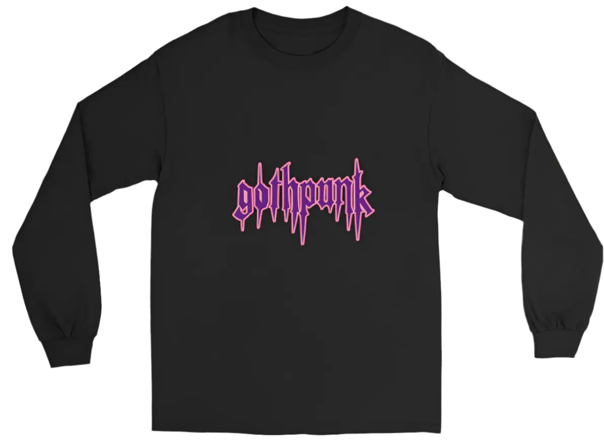 gothpunk v1 classic. Men’s Long Sleeve Shirt. Goth clothing, punk clothing. Mojopriest PhD