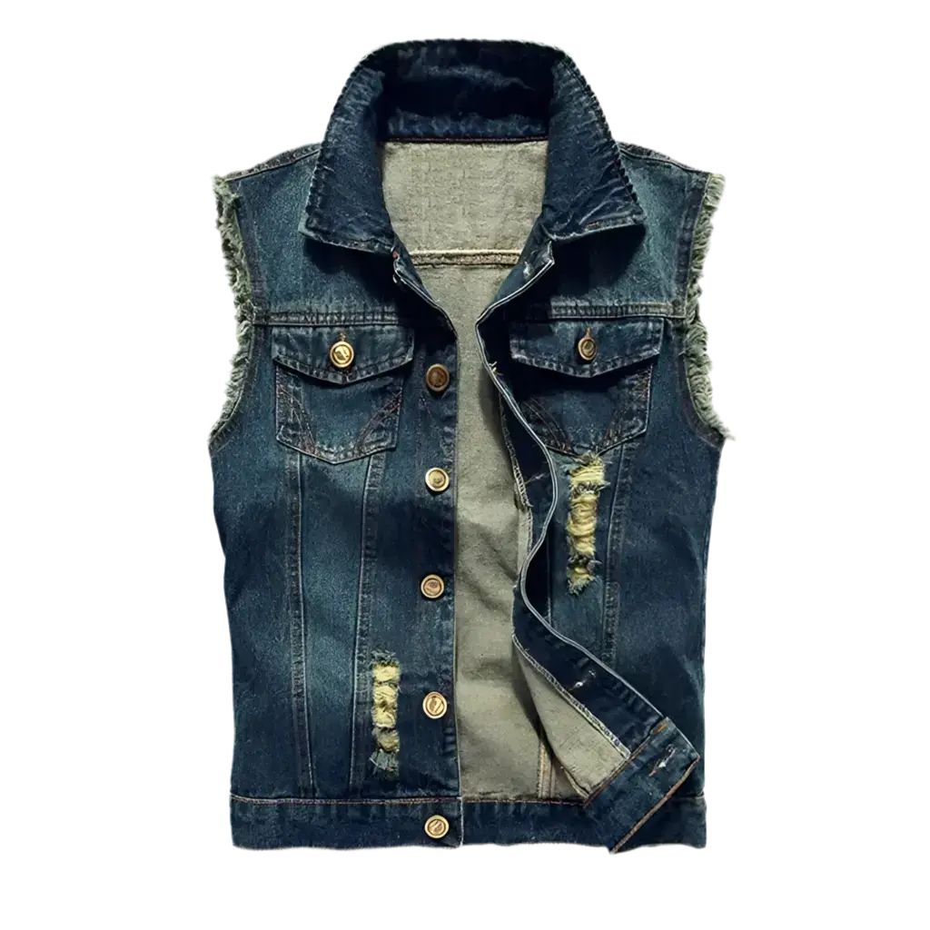 Denim outfit bundle 1. Punk style vest and jeans. Goth clothing, punk clothing